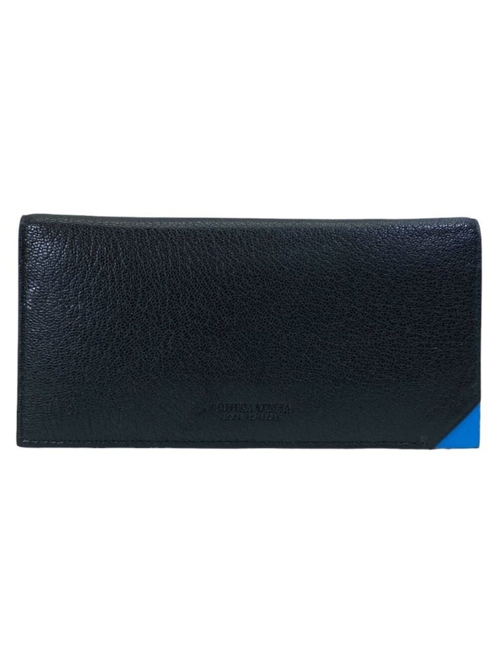 Bottega Veneta Bifold Wallet Leather Black Blue Practical Daily